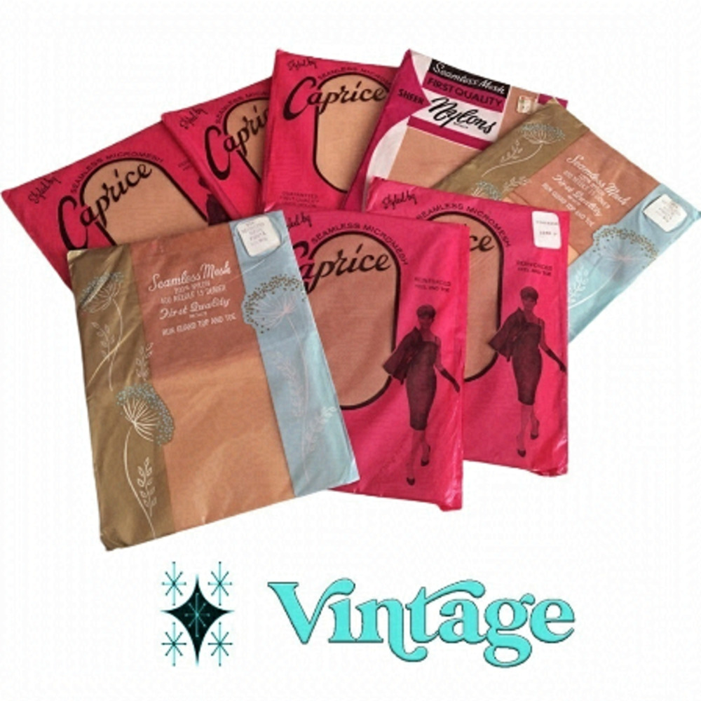 8 PAIR Vintage 60s Sheer Nylon Stockings Never Used, Never Opened NIP NOS